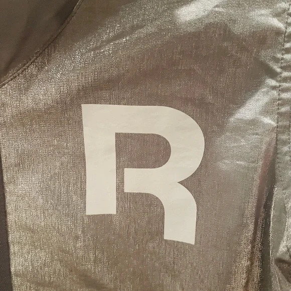 Reebok reflective metallic full zip jacket w/ pockets elastic waist SZ M silver - Picture 5 of 12
